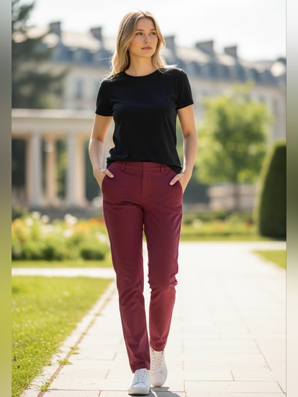 Banana Republic Ryan Fit Maroon Slacks Pants Mid Rise Crop Ankle Womens Ankle